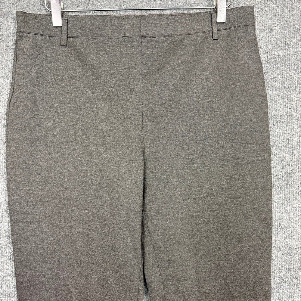 Quince Pants Women Large Tall Grey Ultra Stretch Ponte Straight Leg Charcoal NWT - Picture 2 of 15